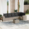 Sofa, 7-TLG, Tonture, 55 x 55 x 3 cm, Szary, polirattan, modułowa konstrukcja, ochrona UV