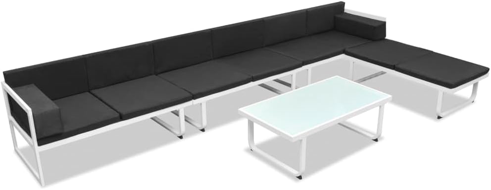 Sofa, pokgdf, Czarny, aluminium, odporność na warunki atmosferyczne