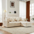 Sofa narożna, Goldicoo, 216 x 161 x 81 cm, Beżowy/Szary, 4-osobowa