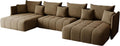 KP-Meble, Sofa rozkładana, T30, 346 x 188 cm, Brązowy/Czarny, funkcja spania