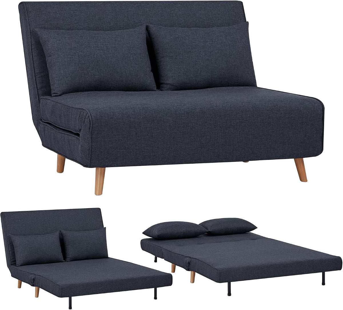 Sofa, EVERGREENWEB MATERASSI & BEDS, 120 cm, Szary, 2-osobowa