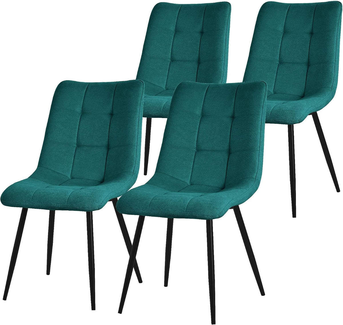 Krzesło do jadalni, ML DESIGN modern living, 49 x 60,5 x 89 cm, Czarny, stal malowana proszkowo