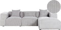 Sofa, Beliani, 235x65 cm, Szary, sztruks, 3-osobowy