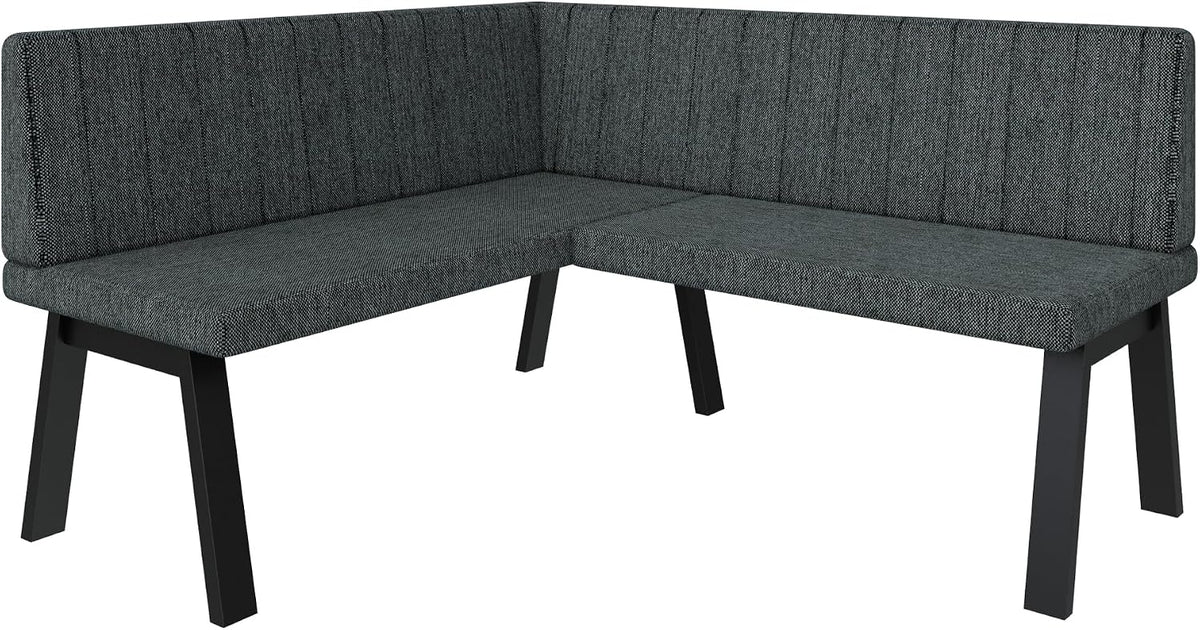 FURNISTAR, Ławki, Czarny/Szary, metal