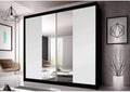Szafa do sypialni, F13, ML Furniture Ltd, 233 cm, Czarny/Biały, metal, oświetlenie LED