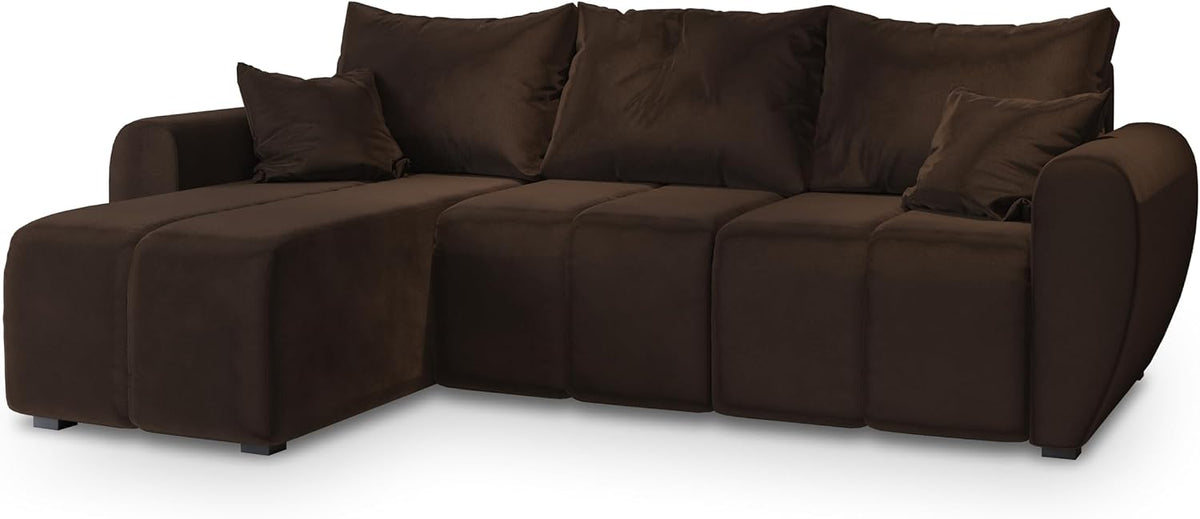 Masseno, Sofa rozkładana, 140x200 cm, Brązowy, płyta wiórowa, funkcja spania, miejsce do przechowywania