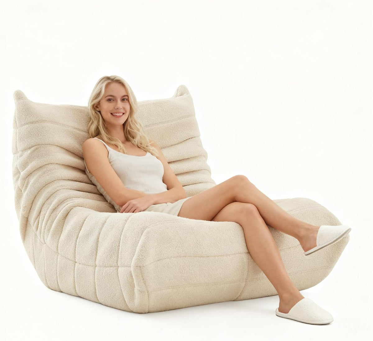 Sofa, DAHUEN, 99 x 33 x 33 cm, Beżowy, aksamit