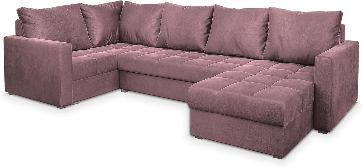 Sofa rozkładana, Masseno, 130x265 cm, Czerwony, płyta wiórowa, funkcja spania, miejsce do przechowywania
