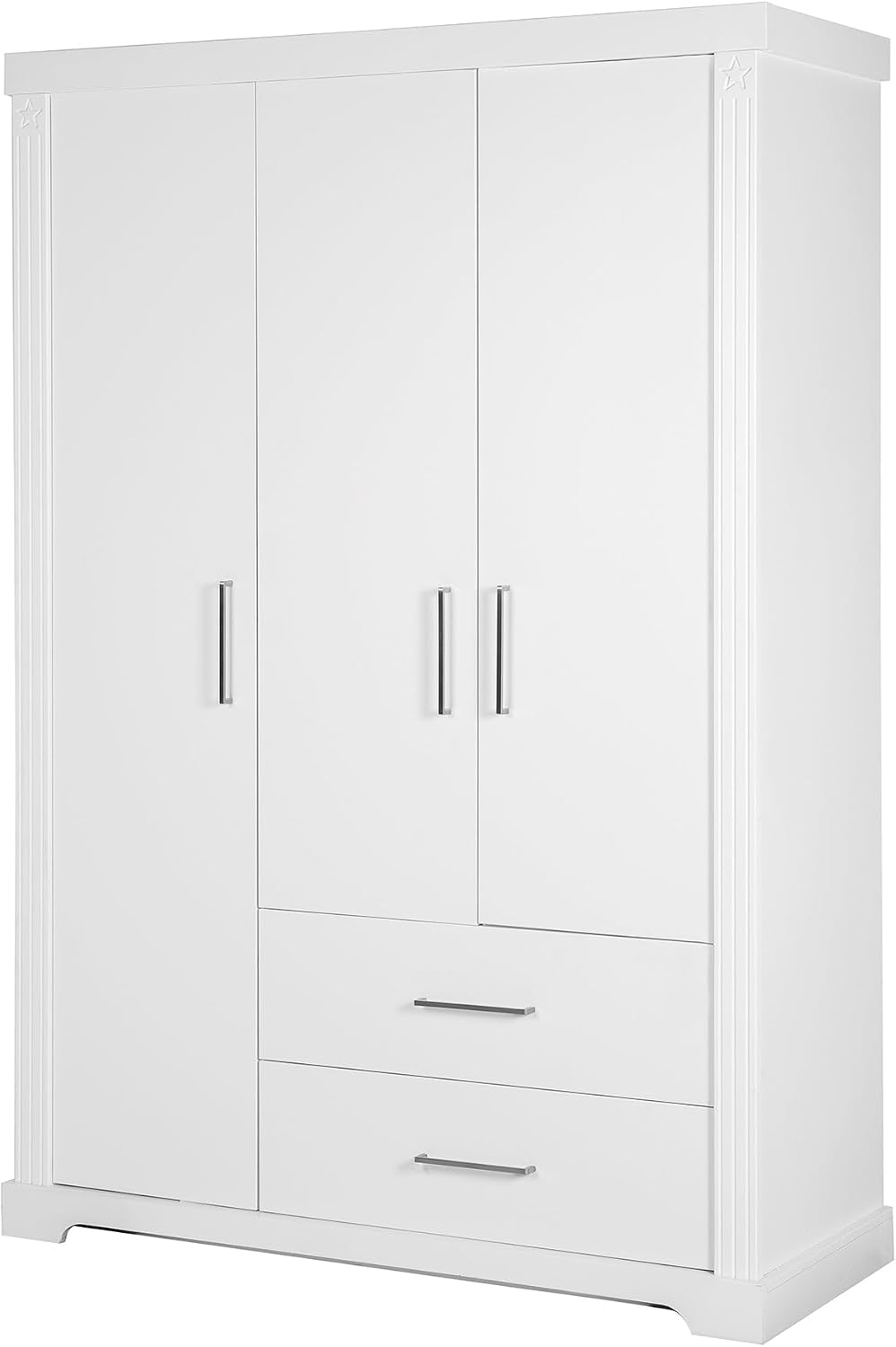 roba, Szafa do sypialni, 199 x 139 x 54 cm, Biały, MDF, 2 szuflad