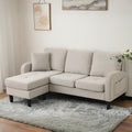 Sofa narożna, Goldicoo, 166 x 118 x 77 cm, Szary/Beżowy, 3-osobowa, modułowa konstrukcja