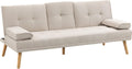 HOMCOM, Sofa, 250 kg, 45 x 46 x 8,5 cm, 78 W, Szary, metal, 3-osobowa, funkcja spania, regulowane oparcie, składana konstrukcja
