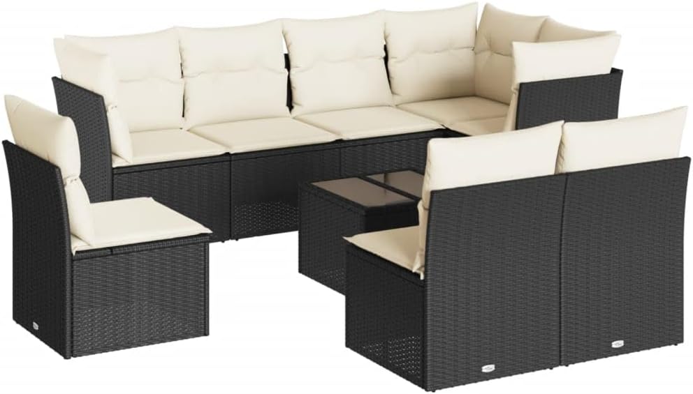 Sofa, pokgdf, 234 x 124 x 69 cm, Czarny, stal malowana proszkowo, 5-osobowej, miejsce do przechowywania, modułowa konstrukcja, ochrona UV