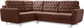 Sofa narożna, Robin, 215 x 147 cm, Brązowy, funkcja spania