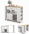 Stół, COSTWAY, 120 x 40 x 100 cm, 2 W, Szary/Biały, MDF, 2 w 1