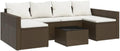 Sofa, vidaXL, 238 x 110 x 66 cm, Brązowy/Biały, polirattan