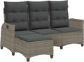 Sofa, vidaXL, 55 x 55 x 3 cm, Szary, polirattan, 2-osobowa, regulowane oparcie