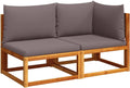 Sofa, vidaXL, Czerwony/Brązowy, lite drewno, 2-osobowa
