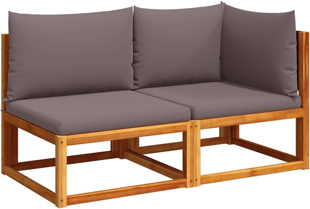 Sofa, vidaXL, Czerwony/Brązowy, lite drewno, 2-osobowa