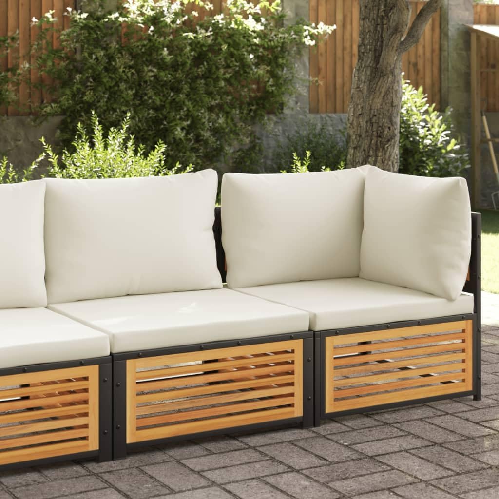 Sofa, GeenYuu, 136 x 68 x 64 cm, Brązowy/Beżowy, stal malowana proszkowo, 2-osobowa, modułowa konstrukcja, odporność na warunki atmosferyczne