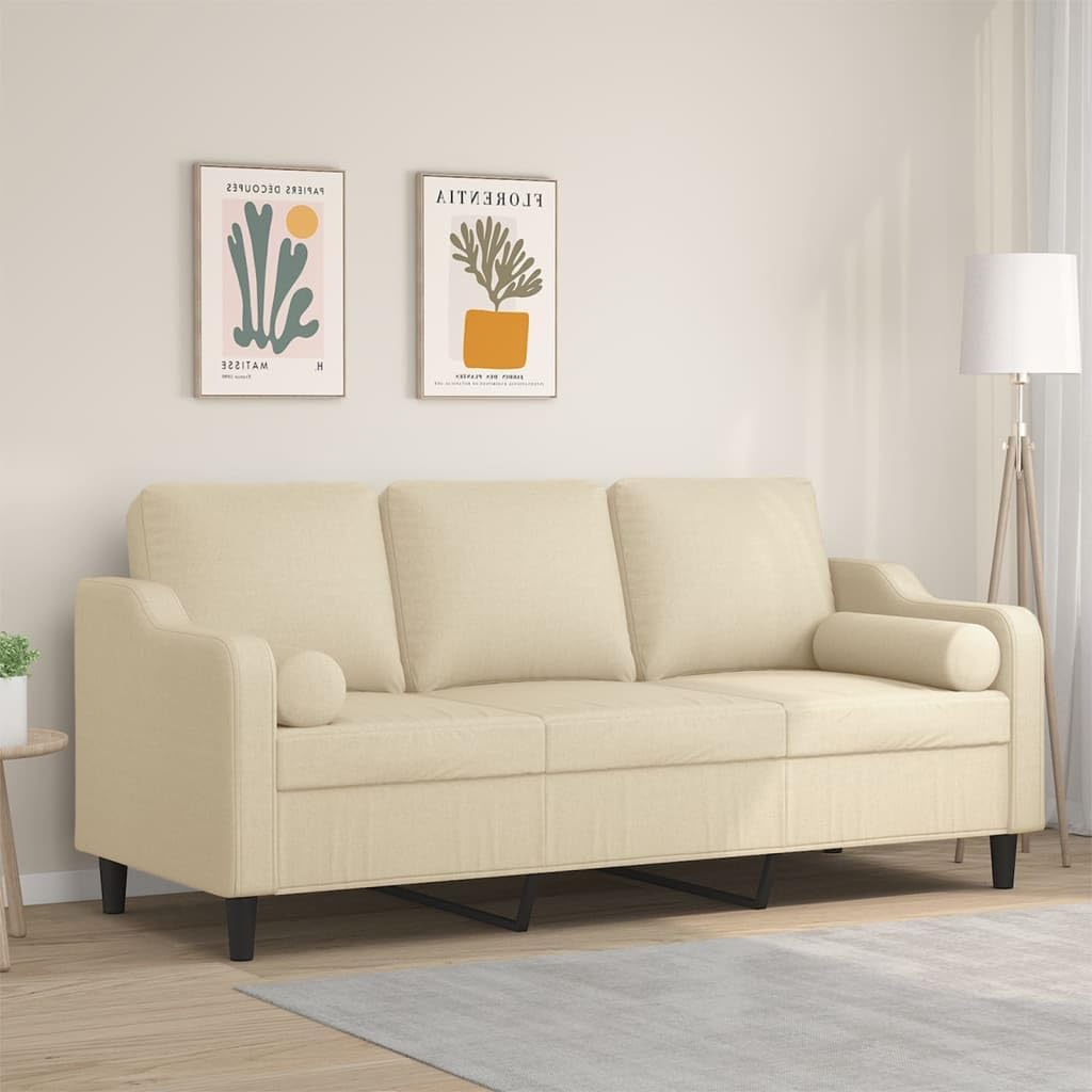 Sofa, Keeushr, 180 cm, Beżowy, metal, 3-osobowa