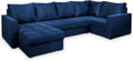 Sofa rozkładana, Masseno, 130x265 cm, Niebieski, płyta wiórowa, funkcja spania, miejsce do przechowywania