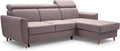 Sofa narożna, 205 x 125 cm, Czerwony/Szary, funkcja spania, składana konstrukcja
