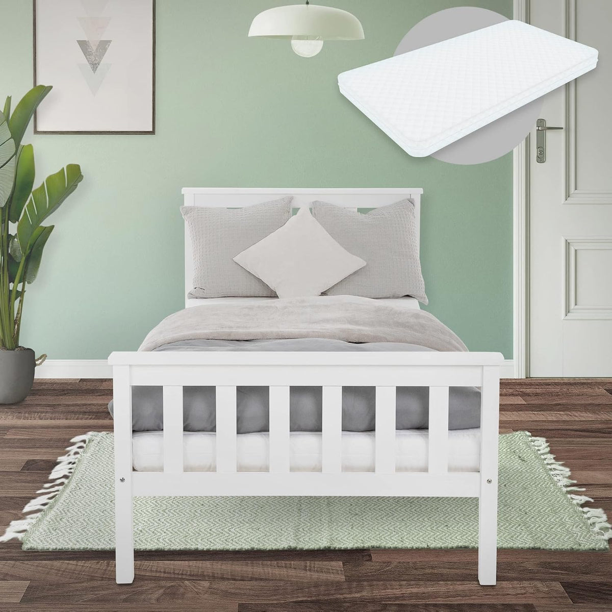 Materac, ML DESIGN modern living, 90x200 cm, 120 kg, 4,2 kPa, Biały, lite drewno