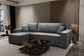 Kaiser Möbel, Sofa narożna, 50 cm, Brązowy/Czarny, funkcja spania