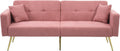 Sofa rozkładana, OKMYHOME, Różowy, 2-osobowa, regulowane oparcie