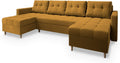Sofa rozkładana, Masseno, 265x130 cm, Żółty, płyta wiórowa, funkcja spania, miejsce do przechowywania