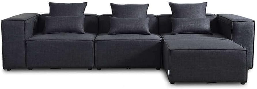 Sofa narożna, Home Deluxe, 327 x 70 x 207 cm, Antracytowy, modułowa konstrukcja