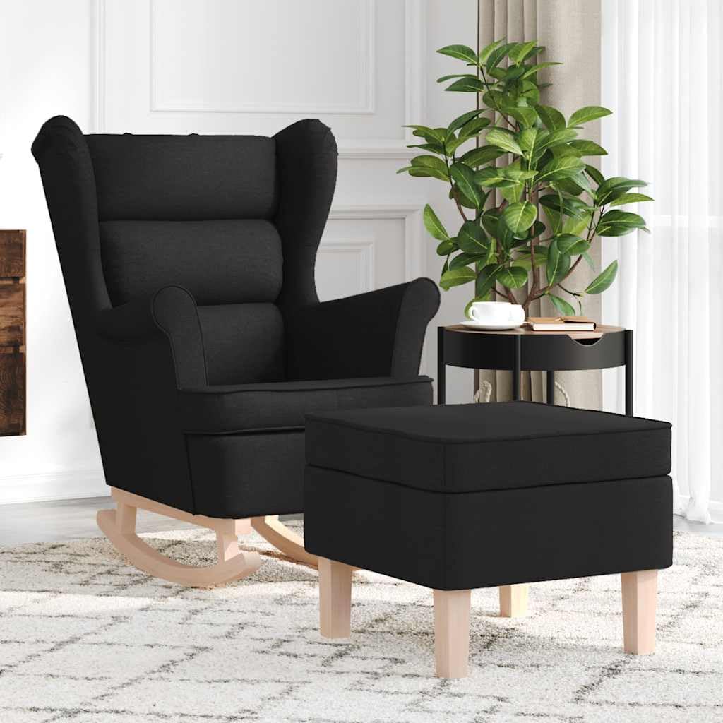 Fotel, PHGTYUK, 74 x 90 x 102 cm, Czarny, lite drewno