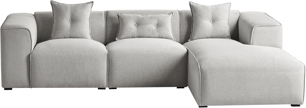 Beliani, Sofa, 235x65 cm, Szary, 3-osobowy