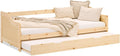 Homestyle4u, Łóżka, 90 x 200 cm, 150 kg, Beżowy/Biały, lite drewno