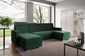 LIKMA, Sofa, 254x125 cm, Szary/Zielony, funkcja spania