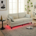 Sofa, okwish, 175x83x78 cm, Beżowy, 2-osobowa, oświetlenie LED, USB