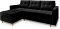 Masseno, Sofa rozkładana, 200x130 cm, Czarny, płyta wiórowa, funkcja spania, miejsce do przechowywania