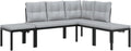 Sofa, WGYHOME, 118 x 63 x 78 cm, Czarny, stal malowana proszkowo, regulowana wysokość, modułowa konstrukcja, odporność na warunki atmosferyczne