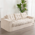 Sofa, MAXYOYO, Beżowy/Biały, sztruks, 3-osobowa