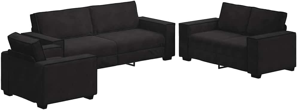 Sofa, vidaXL, 99 x 78 x 84 cm, Czarny, lite drewno, 2-osobowa