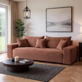Sofa, SOFILAND, 265 x 150 cm, Czerwony/Szary, sztruks, 3-osobowa, funkcja spania, miejsce do przechowywania