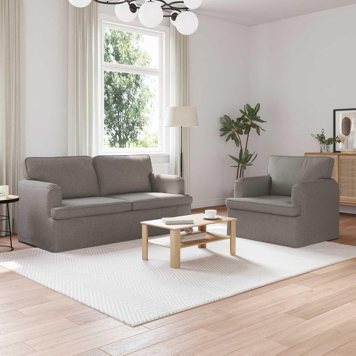 Sofa narożna, Keeushr, 162 x 80 x 85 cm, Szary, materiał drewnopochodny, modułowa konstrukcja