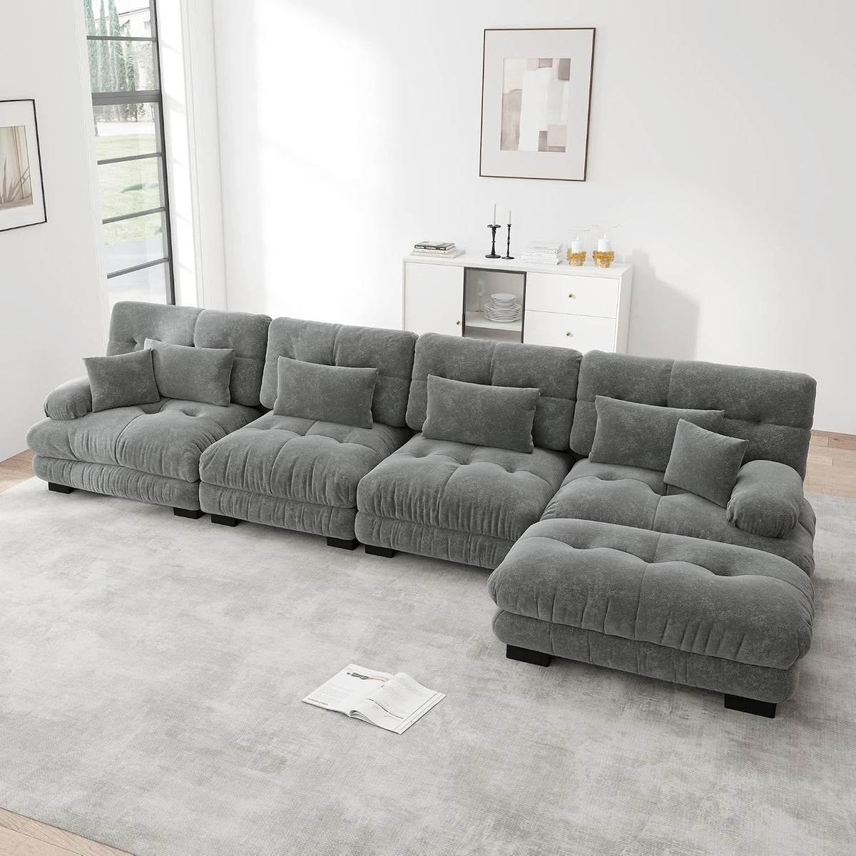 Sofa, TOBIDOEN, Szary, 4-osobowa