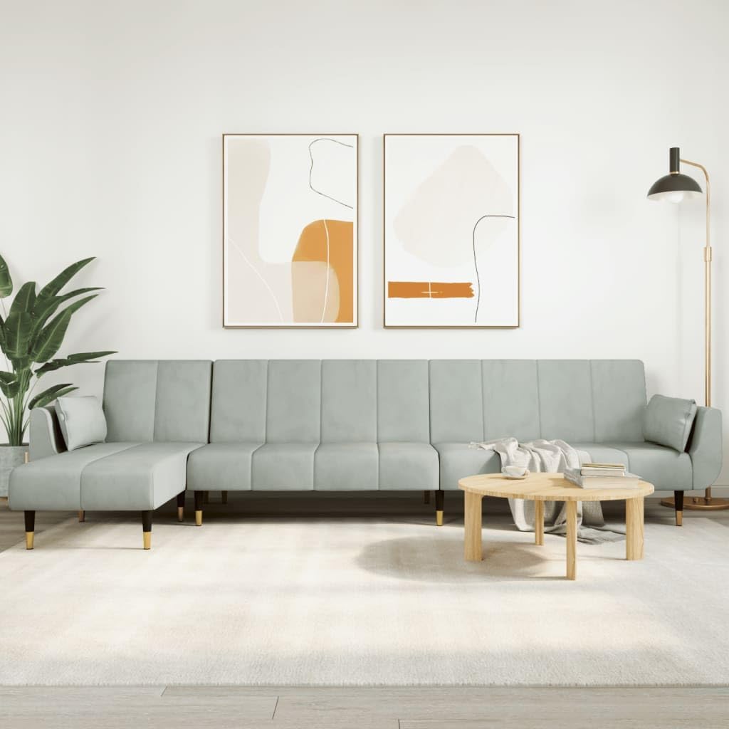 Sofa, Keeushr, 275 x 140 x 70 cm, Szary, aksamit, modułowa konstrukcja