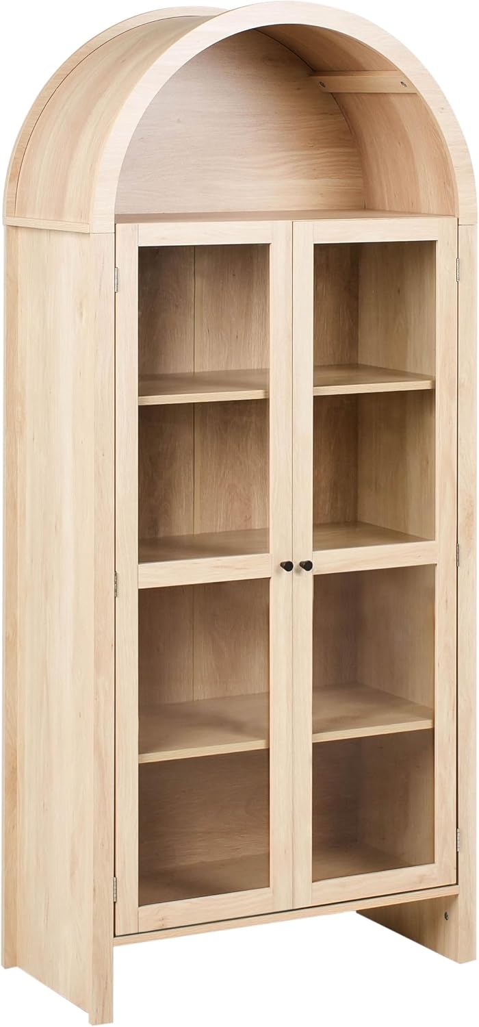 Beliani, Witryny szklane, 40 cm, 48 kg, Brązowy, MDF, miejsce do przechowywania