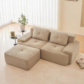Sofa, Luscriate, 74 cm, Beżowy, sztruks, 2-osobowa, modułowa konstrukcja