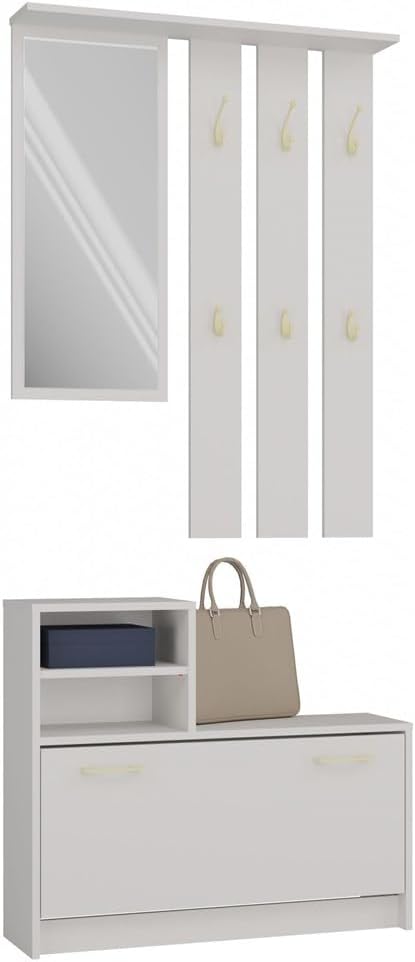 Szafa do sypialni, CDF, 24 x 85 x 180 cm, Beżowy, płyta wiórowa, regulowana wysokość