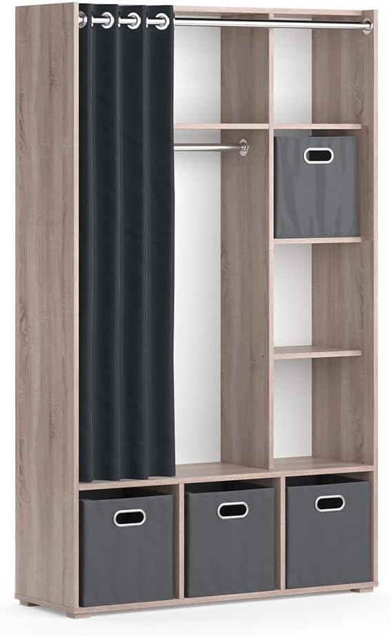 Vicco, Szafy składane, 38 x 178.1 cm, 42,35 kg, Brązowy/Szary, płyta wiórowa, miejsce do przechowywania, składana konstrukcja
