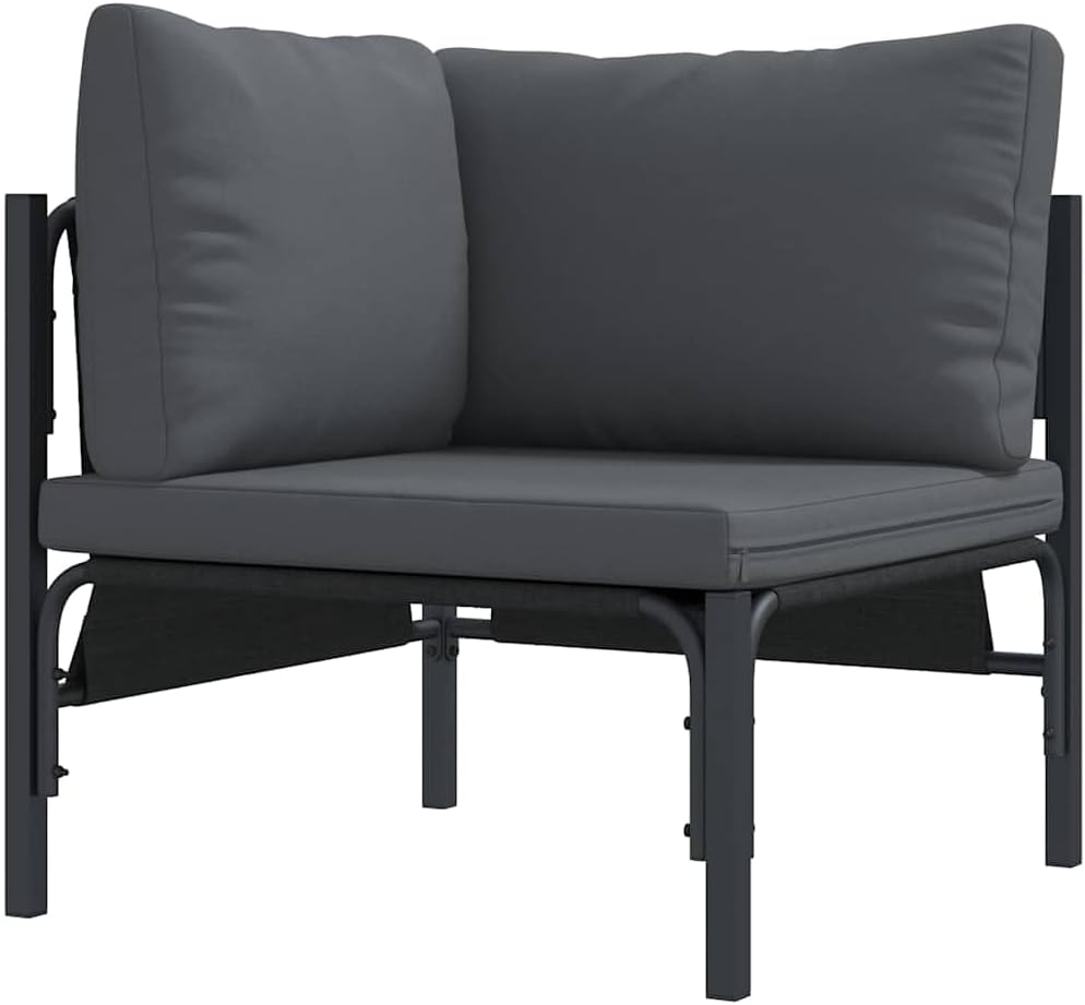 Sofa narożna, zylophax, 80 x 80 x 71 cm, Antracytowy, metal, modułowa konstrukcja, odporność na warunki atmosferyczne