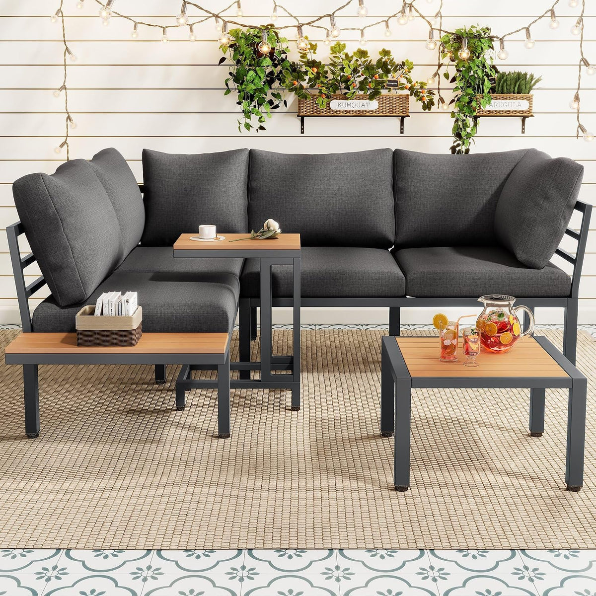 Goldicoo, Sofa, Szary/Czarny